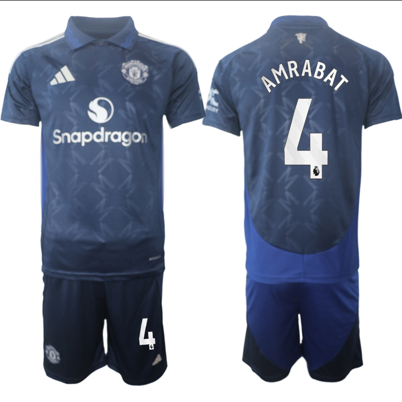 Men 2024-2025 Club Manchester United away blue #4 Soccer Jersey